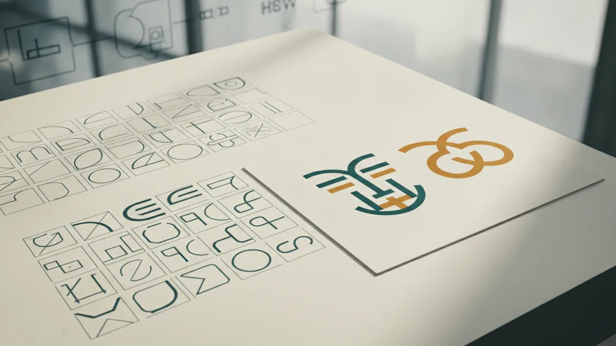 Type and spacing Typography spacing guides next to a face logo wordmark lockup.