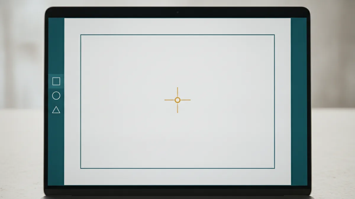 Start with a clean canvas Blank document canvas ready for adding shapes and text