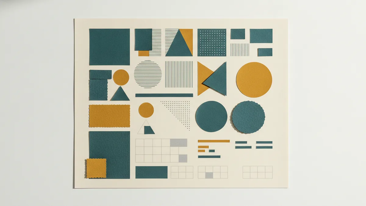 Brand color and type selection board Typography and color swatches arranged for a brand identity study