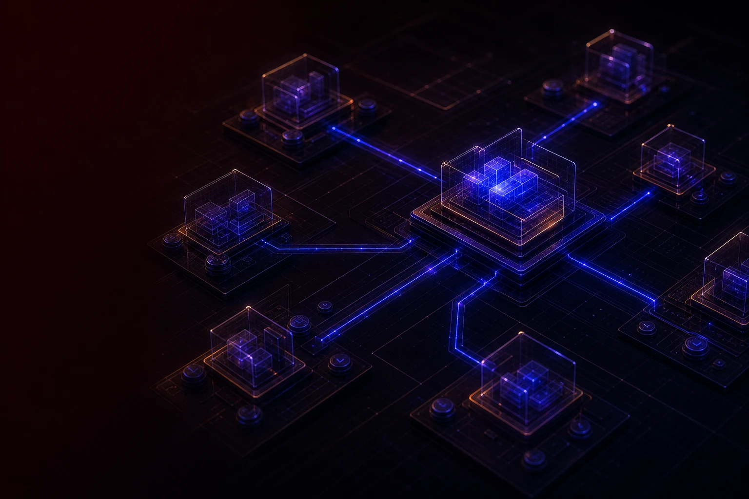 Dedicated engineering team modules connected to a central product core